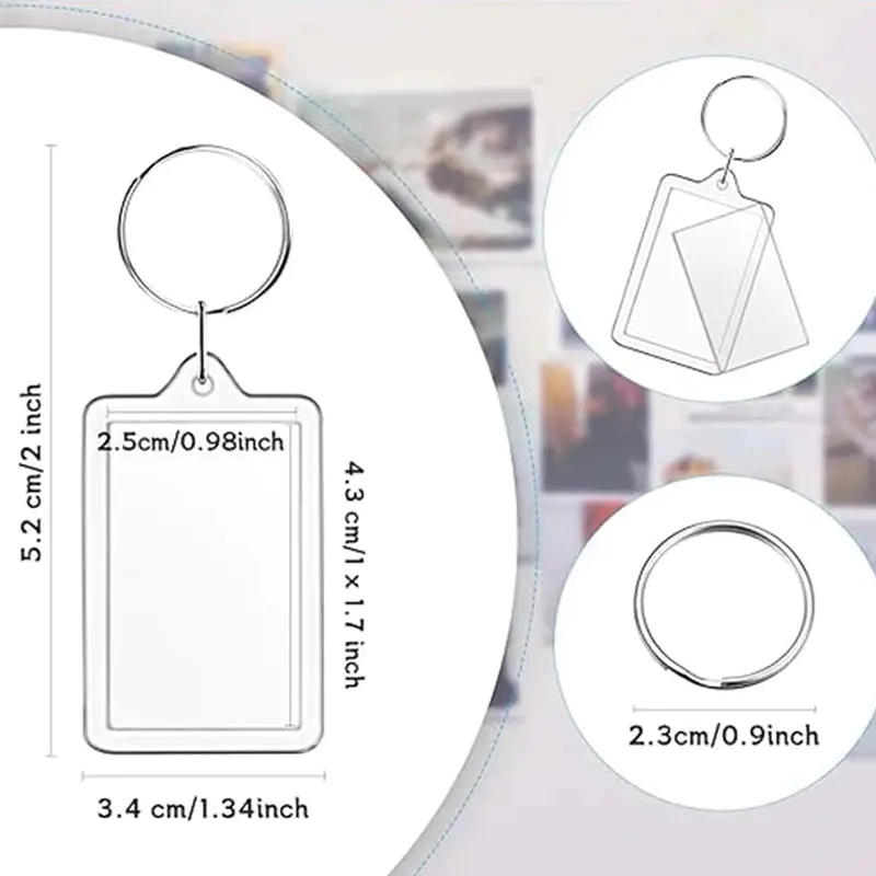 Double Layer Acrylic Photo Frame Keychain Pet Portrait Holder
