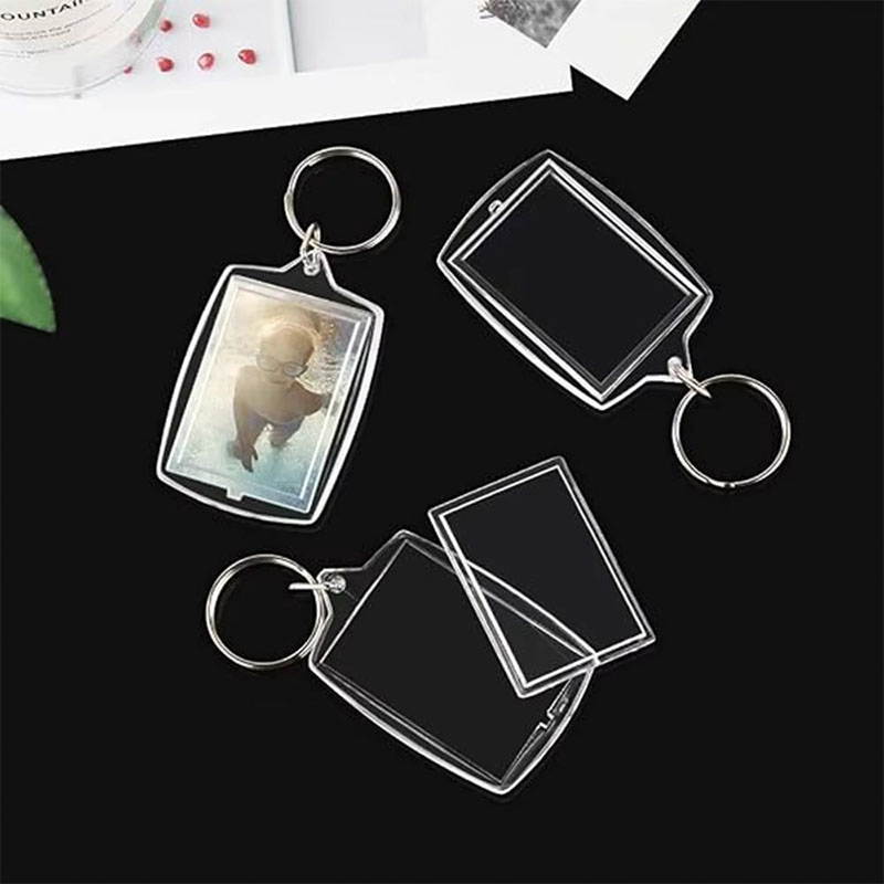Blank Insert Acrylic Photo Frame Keychain DIY Craft Supply