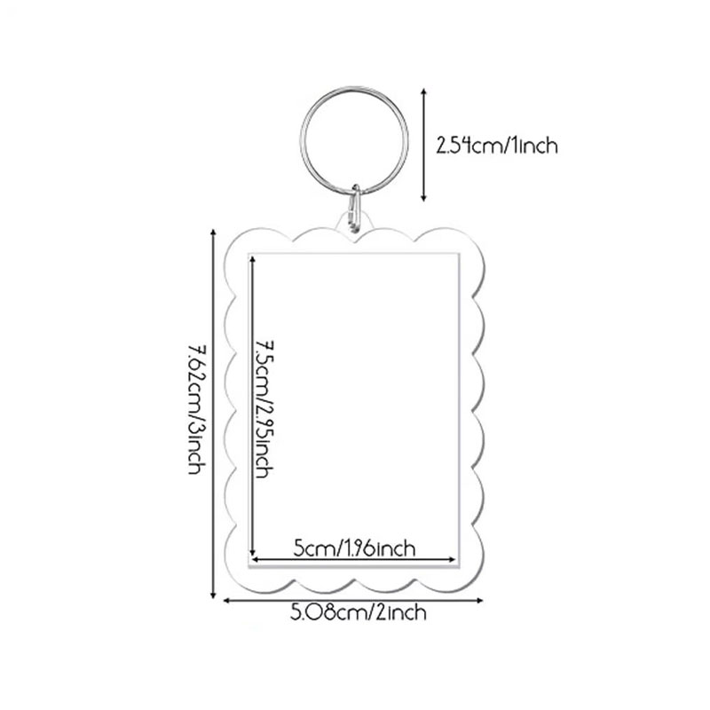 Transparent Acrylic Photo Frame Keychain Travel Ornament Holder
