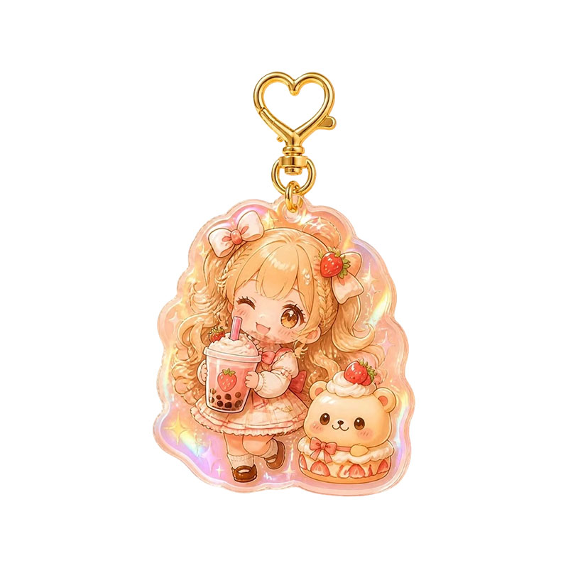 Mini Food Acrylic Charm Keychain Double Sided Custom Print