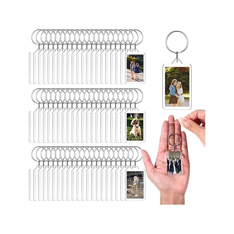 Transparent Acrylic Photo Frame Keychain Family Memory Ornament