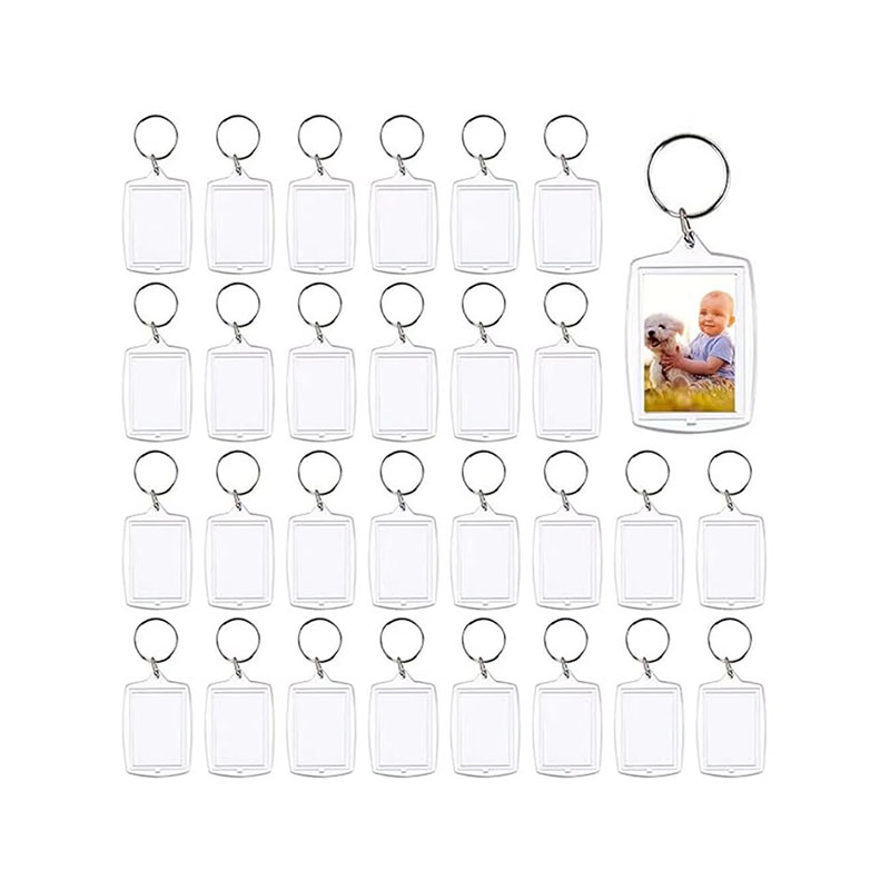 Blank Insert Acrylic Photo Frame Keychain DIY Craft Supply