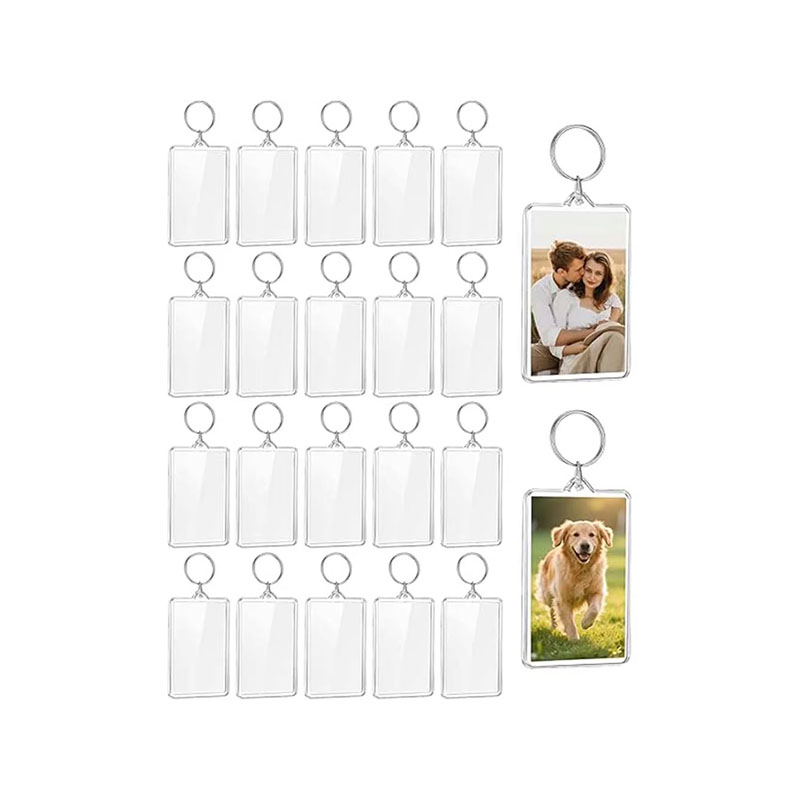 Clear Acrylic Photo Frame Keychain Blank DIY Insert Holder
