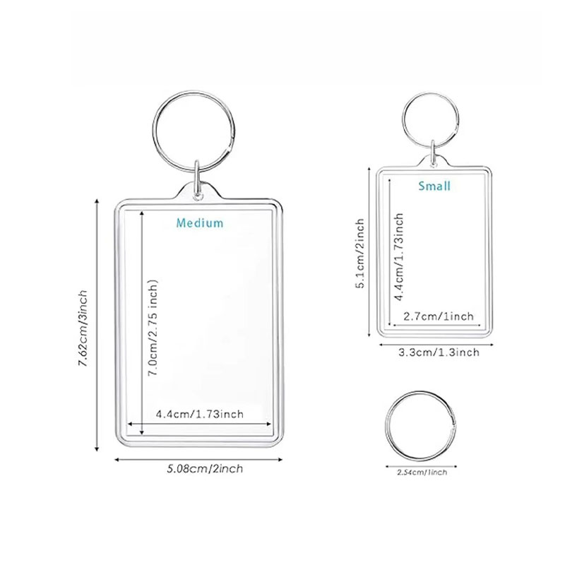 Blank Acrylic Photo Frame Keychain Custom Picture Holder