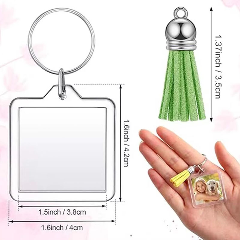 Mini Acrylic Photo Frame Keychain Blank DIY Display