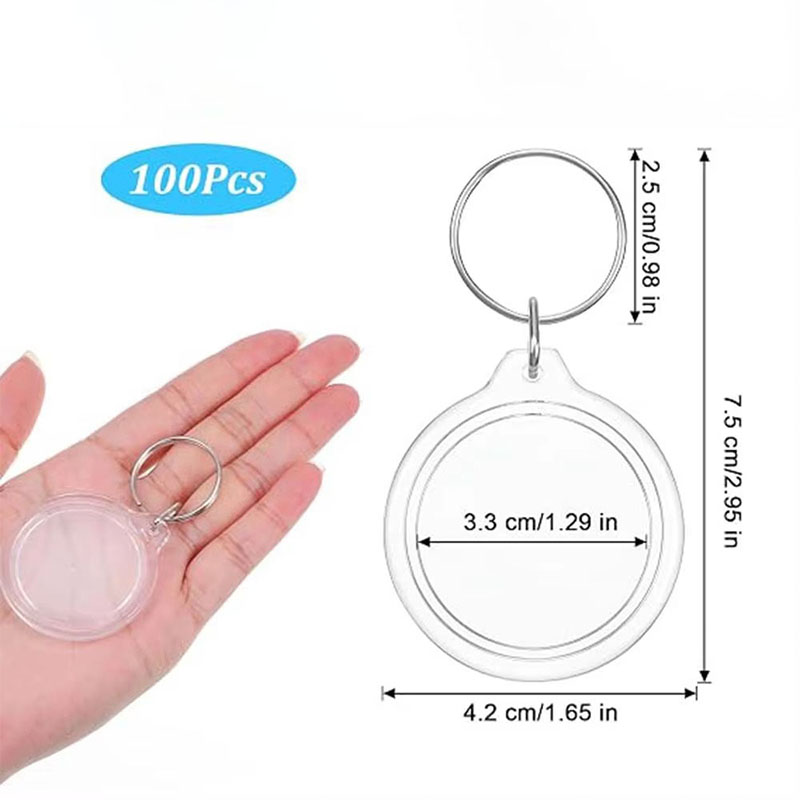 Clear Acrylic Photo Frame Keychain DIY Insert Holder