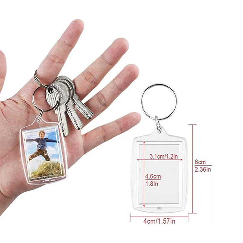 Blank Insert Acrylic Photo Frame Keychain DIY Craft Supply