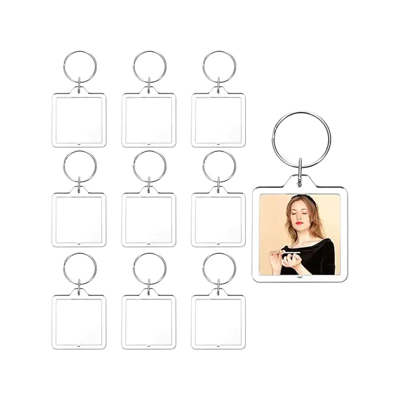 Portable Acrylic Photo Frame Keychain Custom Handmade Ornament