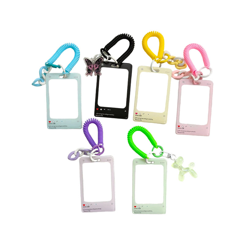 Custom Acrylic Card Holder Keychain Transparent ID Display