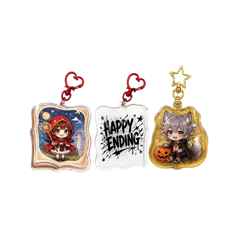 OEM Custom Logo Acrylic Keychain Epoxy Double Sided Holder