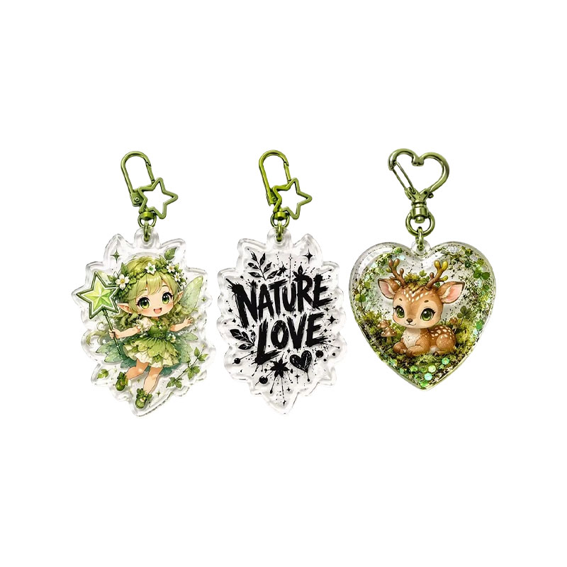 Shaker Acrylic Keychain Floating Glitter Sequin Anime Charm
