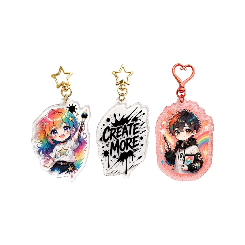 Custom Size Anime Acrylic Keychain UV Epoxy Print