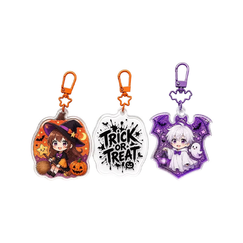 Custom Halloween Acrylic Keychain Pumpkin Ghost Anime Charm