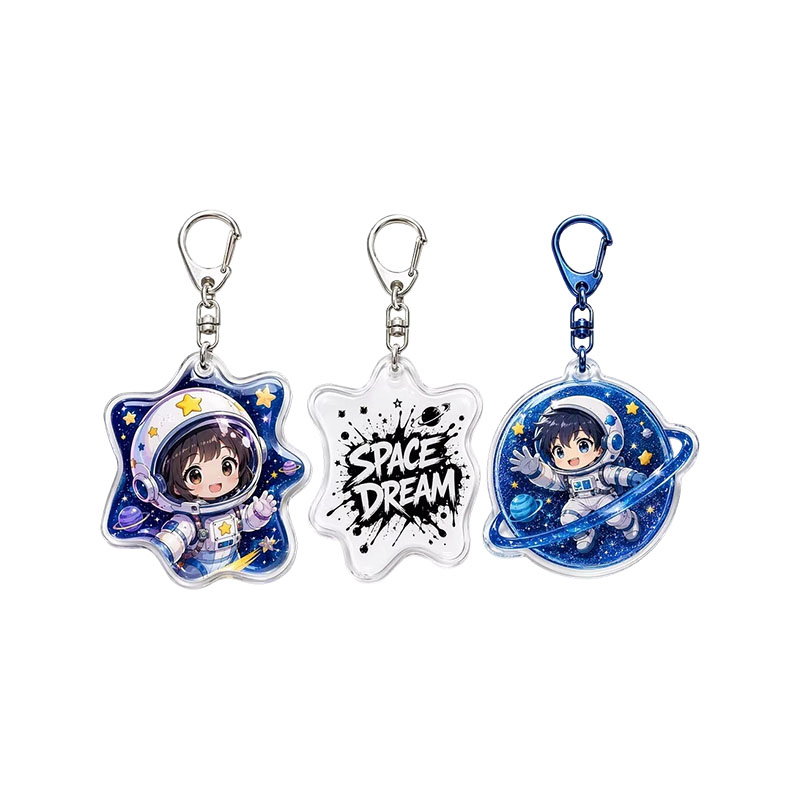 Custom Anime Acrylic Keychain Hologram Epoxy Dome Pendant