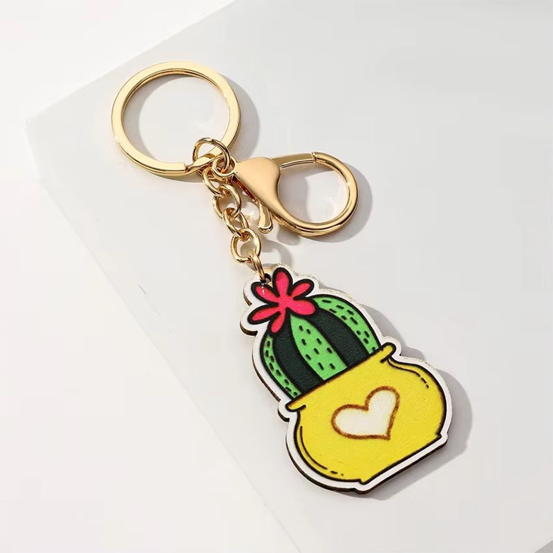 Hot Selling Customized Children's Cartoon Acrylic Pencil Pendant Fun Stationery Accessory in the Shape of a Cactus Pineapple