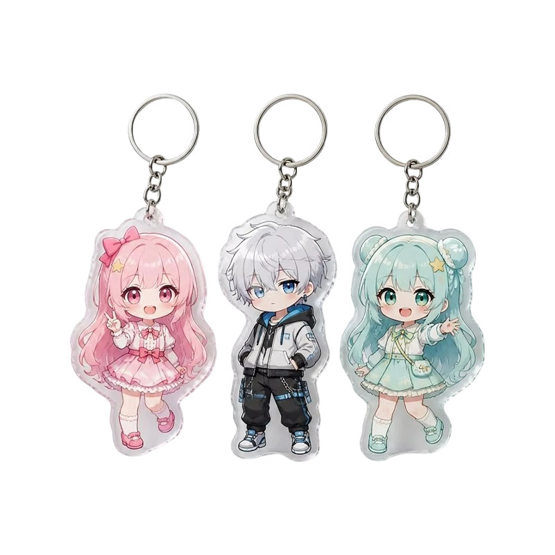 Clear Acrylic Cartoon Keychain Champagne Charm Design