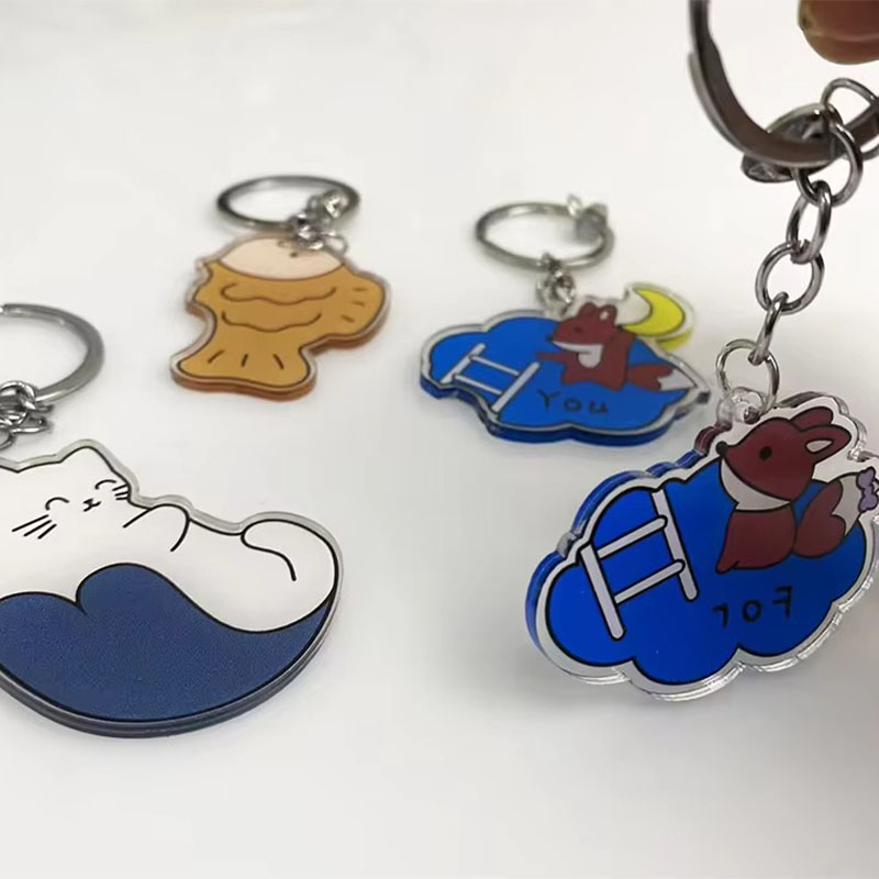 Wholesale Customization of Factory Acrylic Cute Animal Keychains Lightweight Bag Pendants Jewelry Gifts Souvenirs Small Gifts
