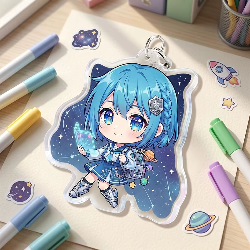 Custom Animal Acrylic Keychain Waterproof Digital Printed Pendant
