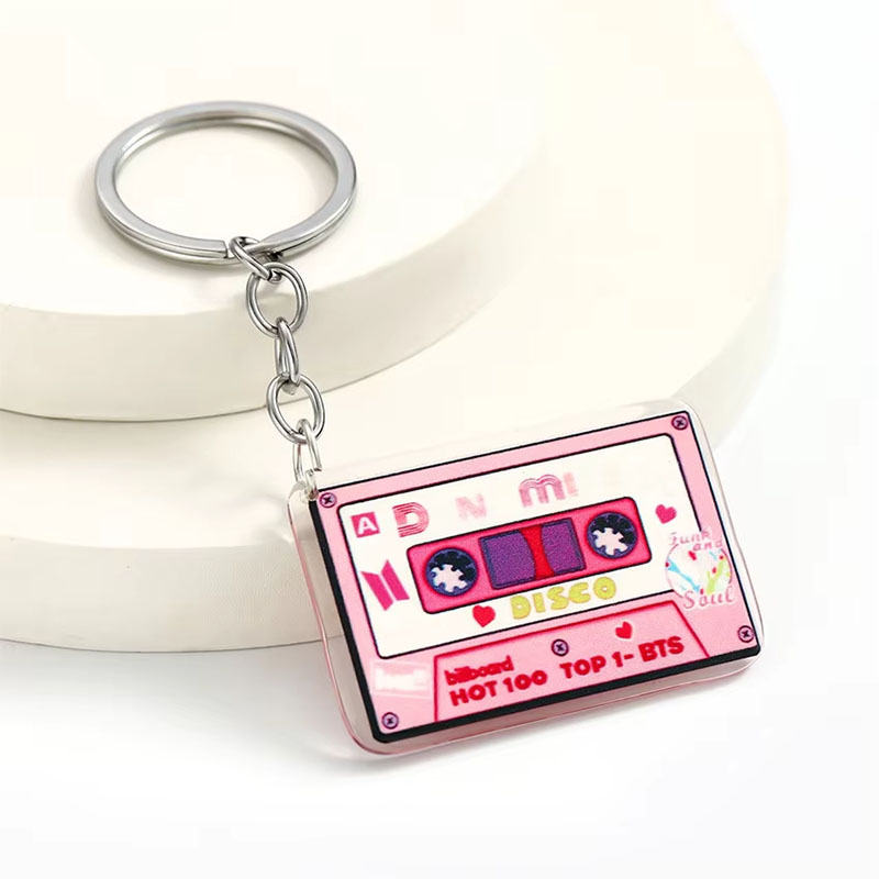 Retro Music Acrylic Keychain Digital Printed Cartoon Pendant