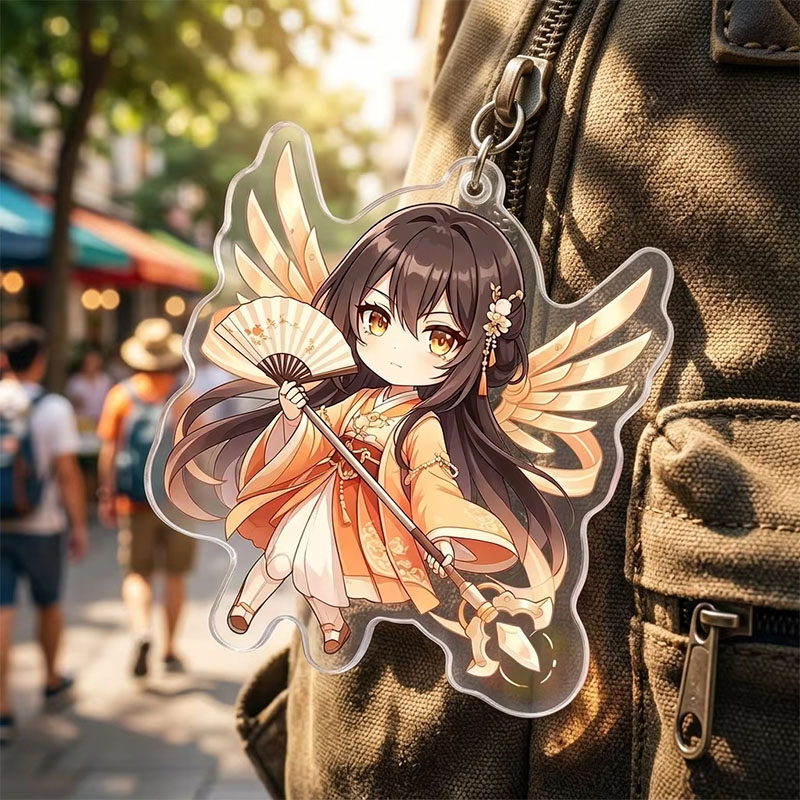 Custom Anime Heart Acrylic Keychain UV Print Magnetic