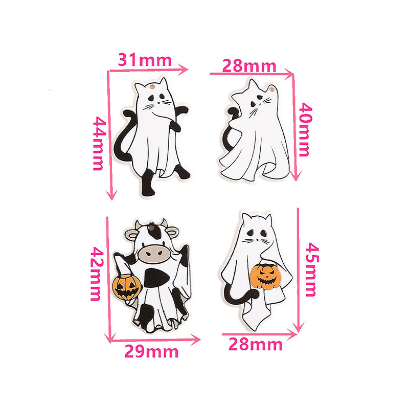 Halloween Acrylic Keychain Cartoon Charm Jewelry Accessory