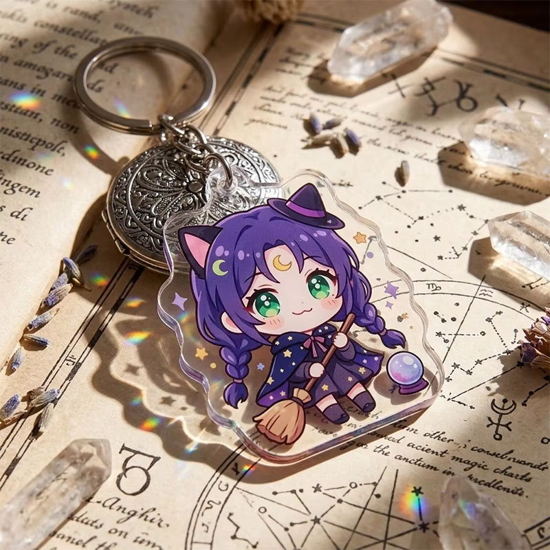 Anime Animal Acrylic Keychain UV Printed Cartoon Pendant