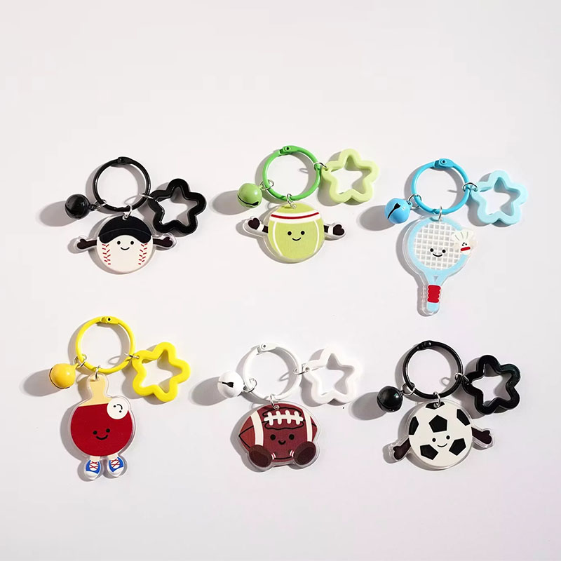 Sports Cartoon Acrylic Keychain Digital Photo Pendant