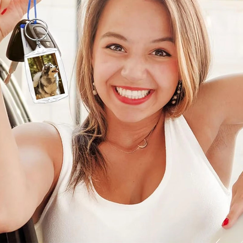 Wholesale PMMA Acrylic Photo Frame Keychain Custom Craft