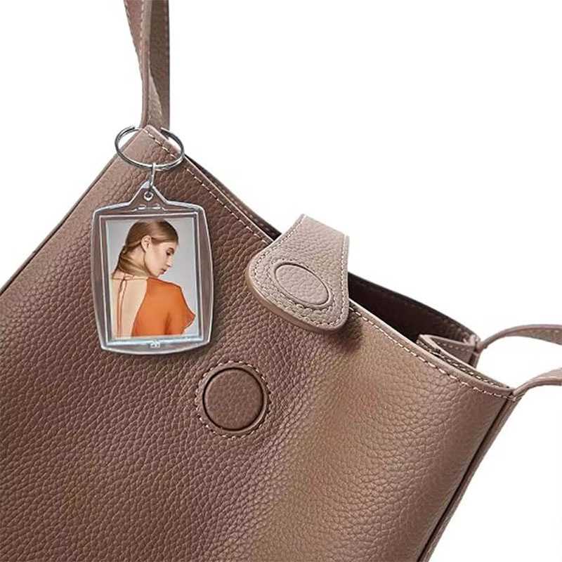 Dual Side Blank Acrylic Photo Frame Keychain DIY Charm