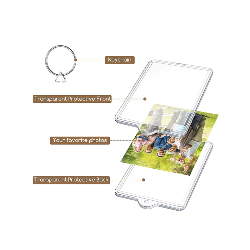 UV Printed Acrylic Photo Frame Keychain Waterproof Custom
