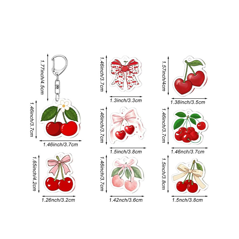 Custom Cherry Acrylic Keychain Bulk Bag Charm