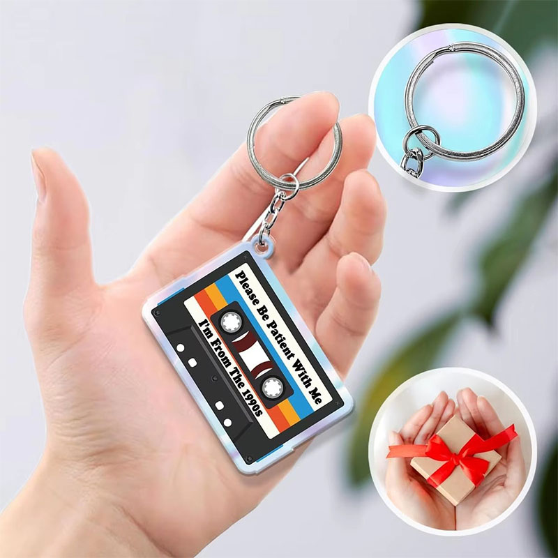Funny Keychain Positive Mental Health Acrylic Keychain Gift for Coworker Office Team Staff Friends Birthday Gag Gifts