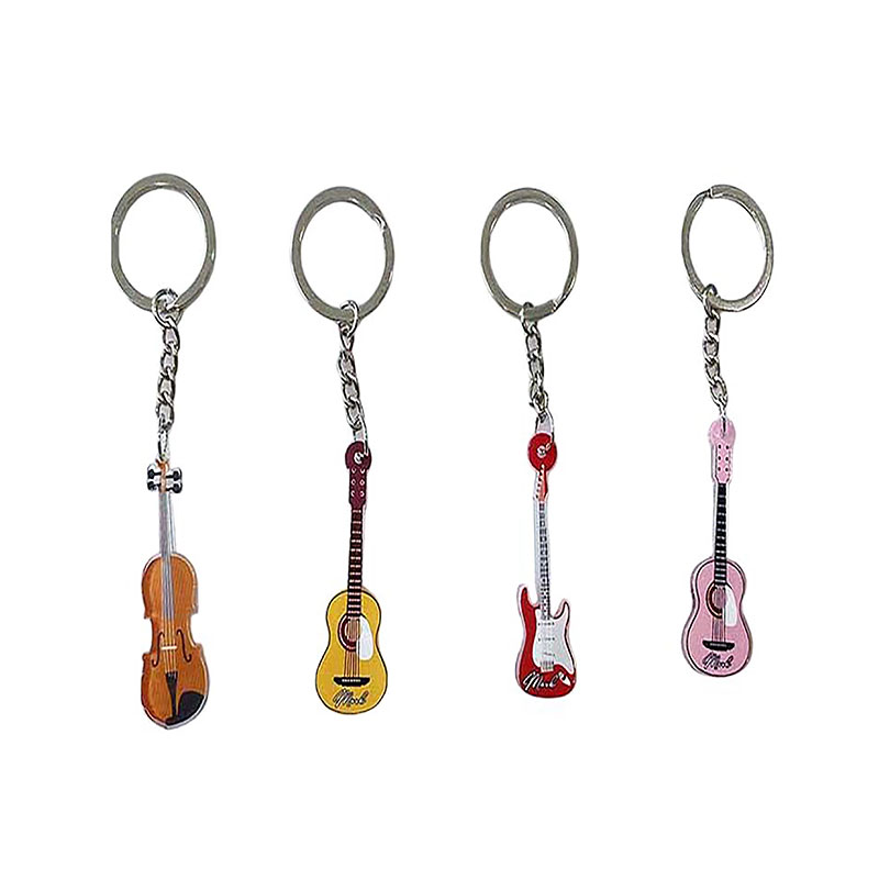 Creative Mini Acrylic Flexible Digital Photo Violin Keychain Rocking Student Promotion Gift Custom Cartoon Pattern Anime Fans