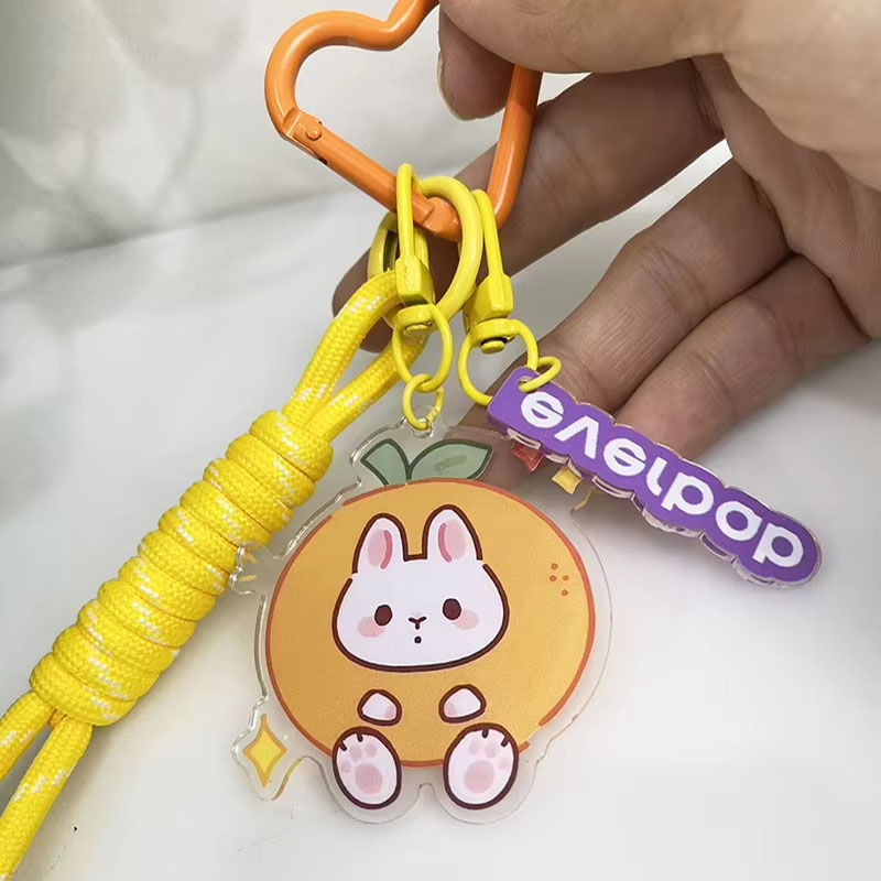 Wholesale Custom Plastic Acrylic Transparent Digital Rectangle Anime Character Mobile Phone Keychain Personalized LOGO Souvenir