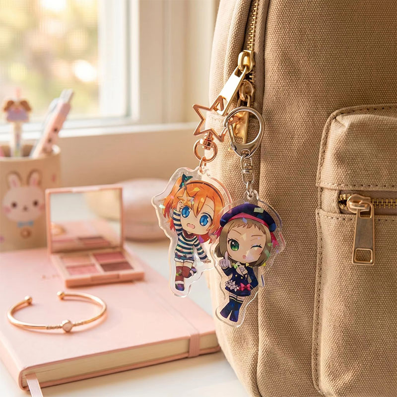 Custom Fantasy Anime Acrylic Keychain Irregular Shape Ring