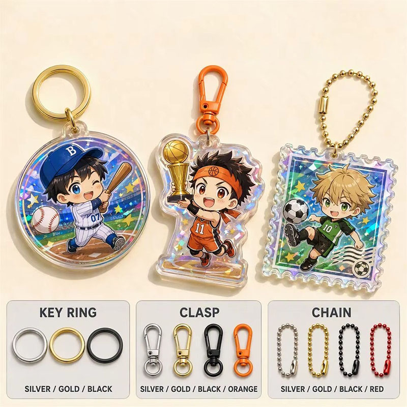 Anime Acrylic Keychain Set Custom Double Sided Printing