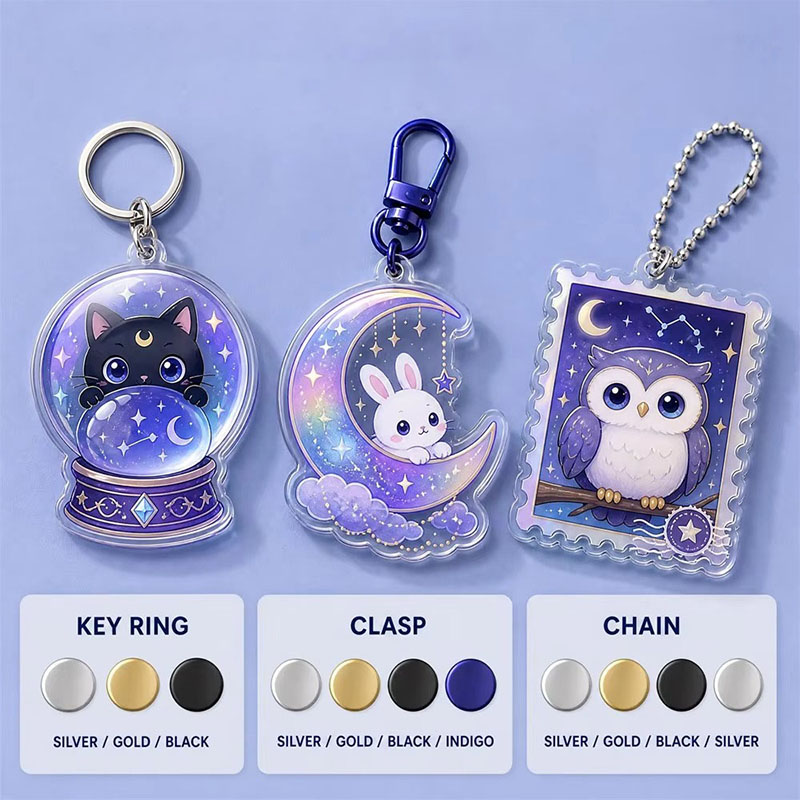 Custom Zodiac Acrylic Keychain Astrology Holographic Epoxy Charm