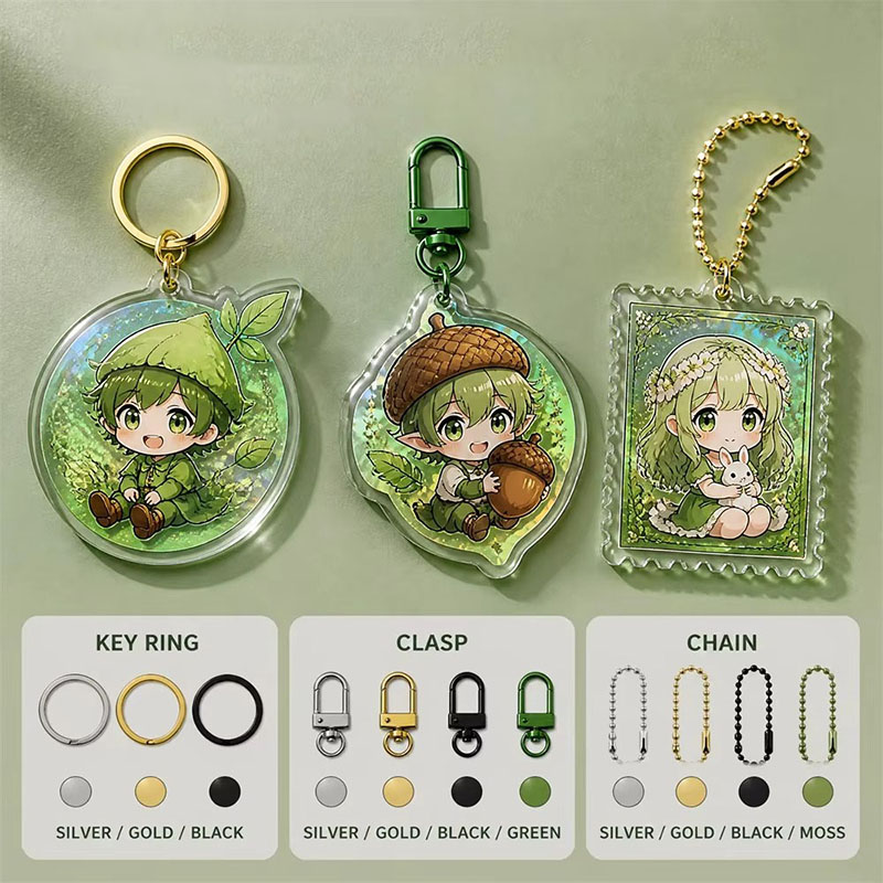 Shaker Acrylic Keychain Floating Glitter Sequin Anime Charm