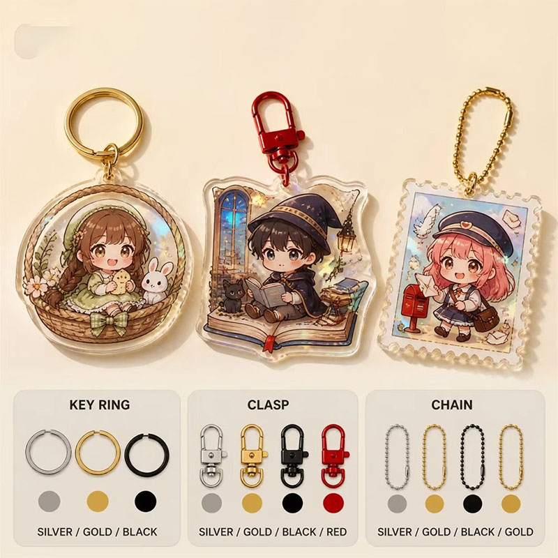 OEM Custom Logo Acrylic Keychain Epoxy Double Sided Holder