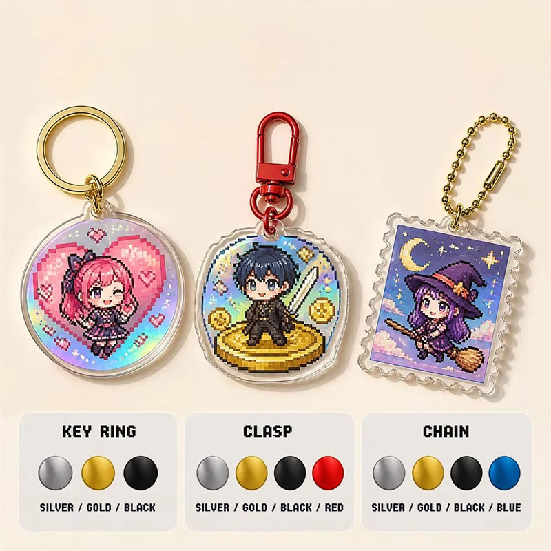 3D Anime Acrylic Keychain Custom UV Print Epoxy Dome