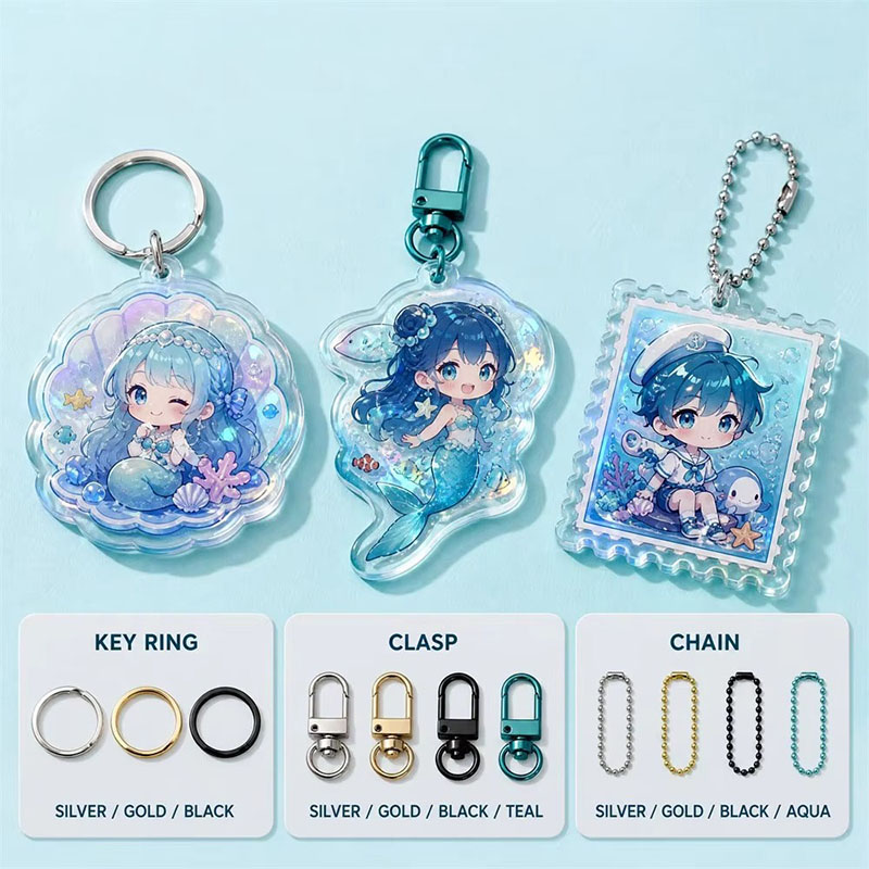 Wholesale Anime Acrylic Keychain Custom Logo Epoxy Charm