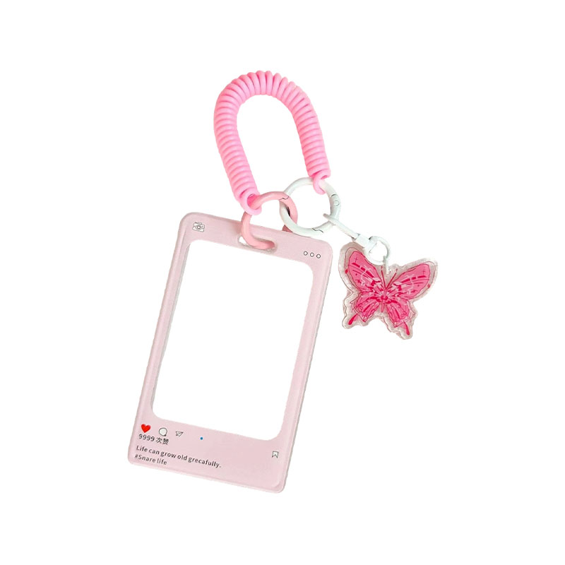 Custom Acrylic Card Holder Keychain Transparent ID Display