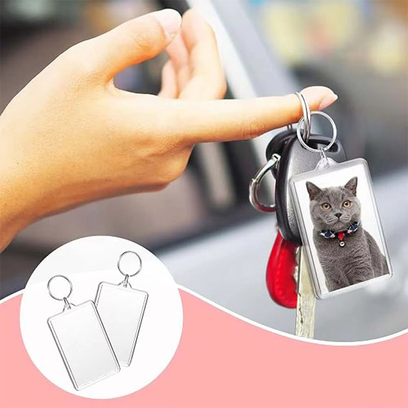 Lightweight Acrylic Photo Frame Keychain Couple Memory Charm