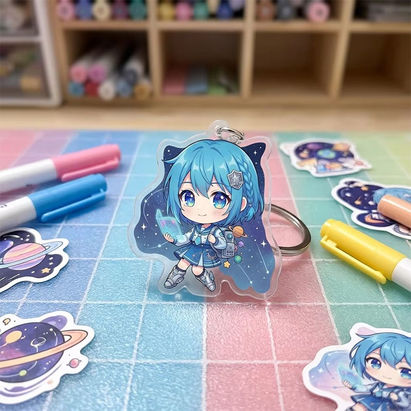 Custom Animal Acrylic Keychain Waterproof Digital Printed Pendant