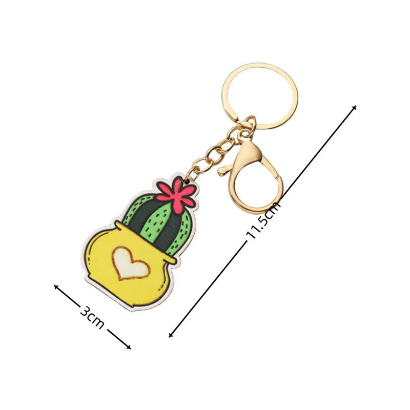Hot Selling Customized Children's Cartoon Acrylic Pencil Pendant Fun Stationery Accessory in the Shape of a Cactus Pineapple