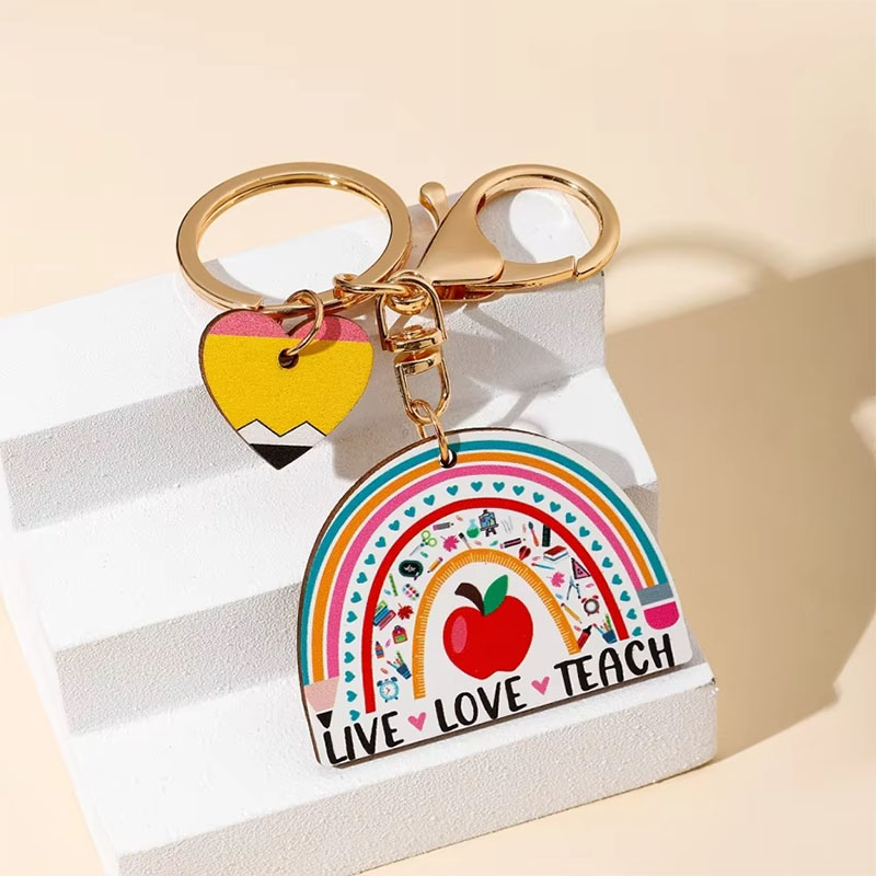 Eco Friendly Wooden Acrylic Keychain Logo Customization