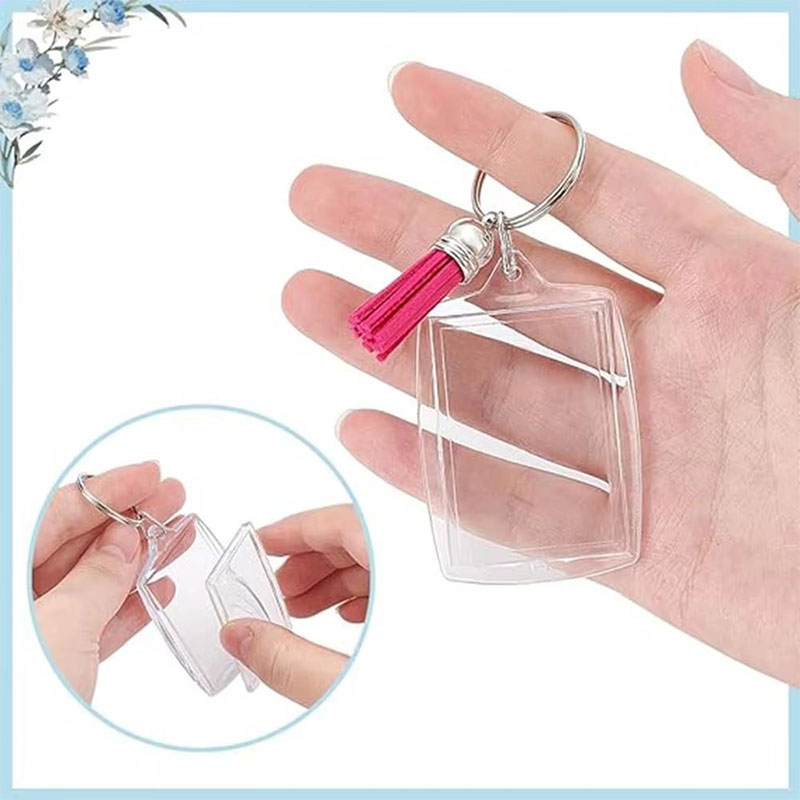 Double Sided Acrylic Photo Frame Keychain Craft Accessory