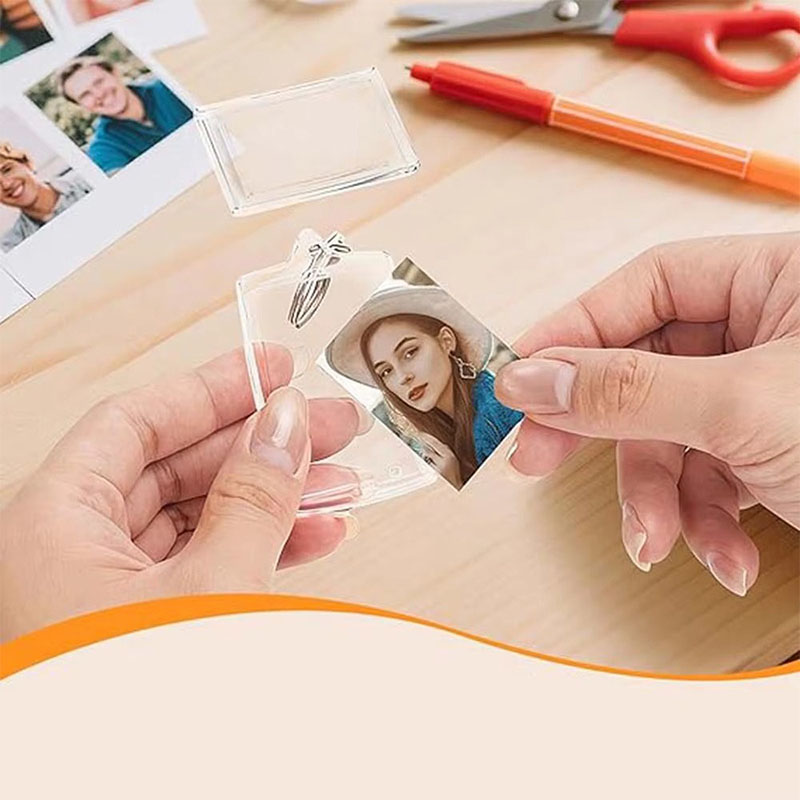 Portable Acrylic Photo Frame Keychain Travel Custom Accessory