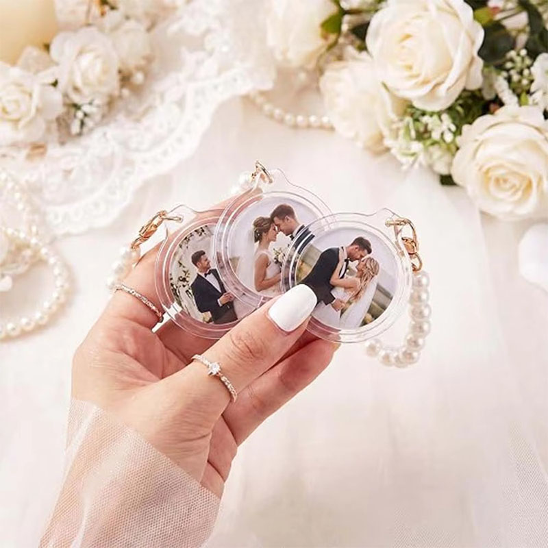 Wholesale Acrylic Photo Frame Keychain Custom Display Ring
