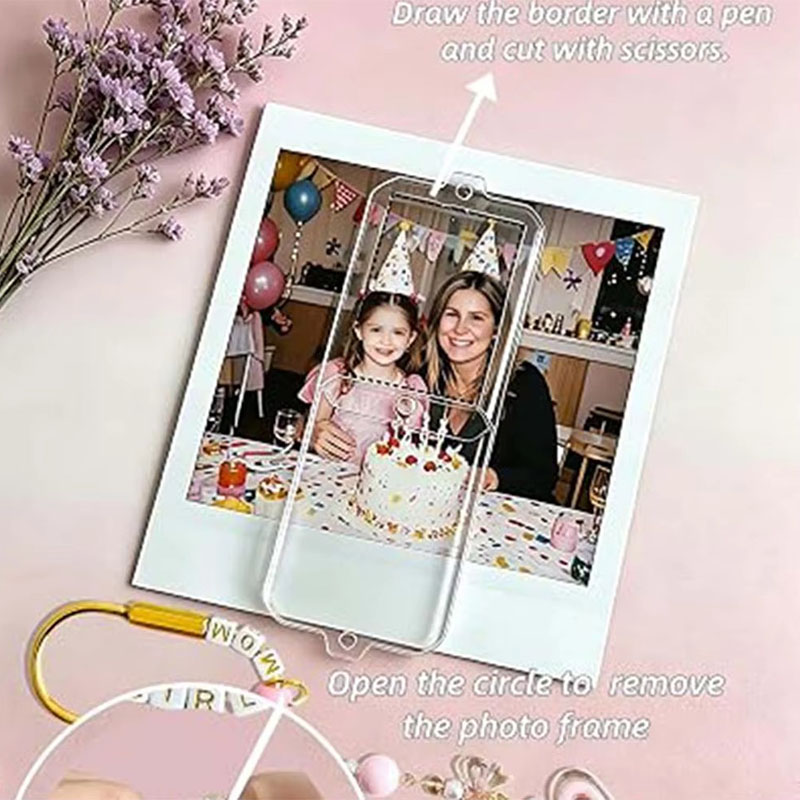 Premium Acrylic Photo Frame Keychain Custom Photo Insert
